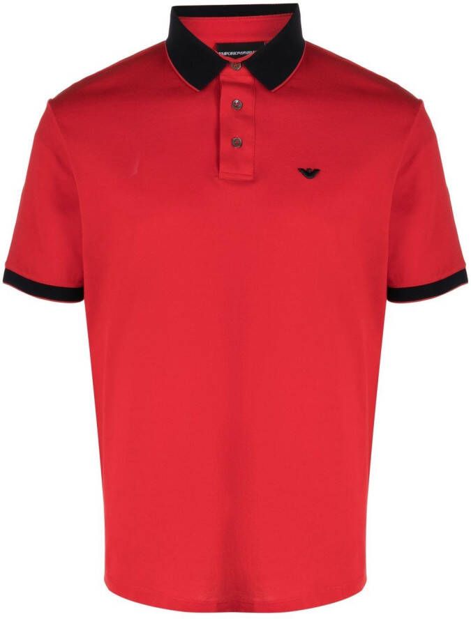 Emporio Armani Poloshirt met contrasterende afwerking Rood