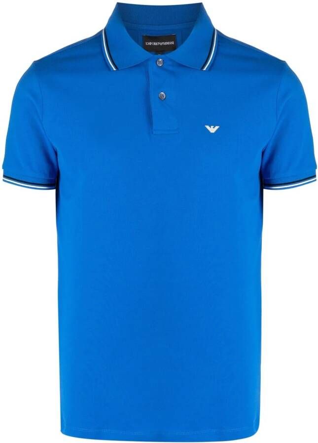 Emporio Armani Poloshirt met geborduurd logo Blauw