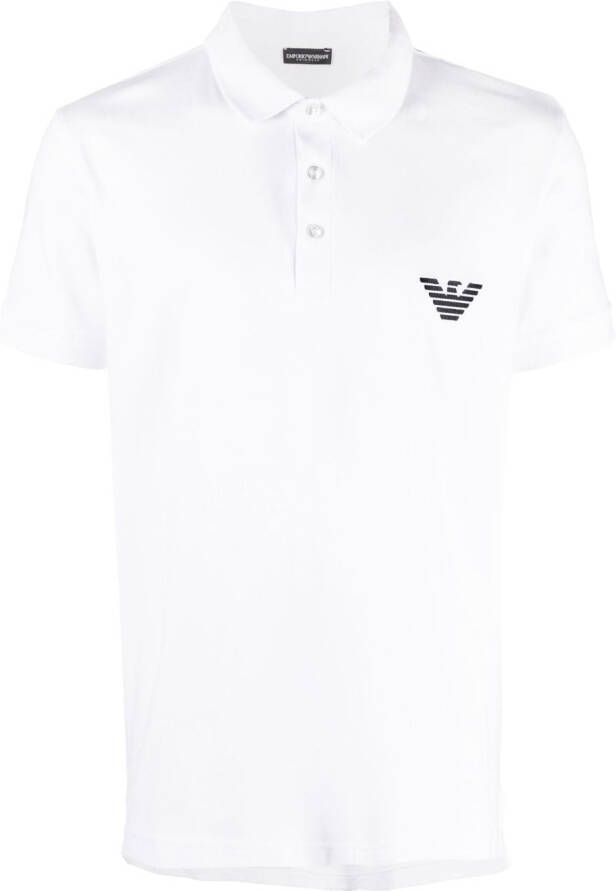 Emporio Armani Poloshirt met geborduurd logo Wit