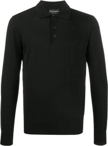 Emporio Armani Poloshirt met lange mouwen Zwart