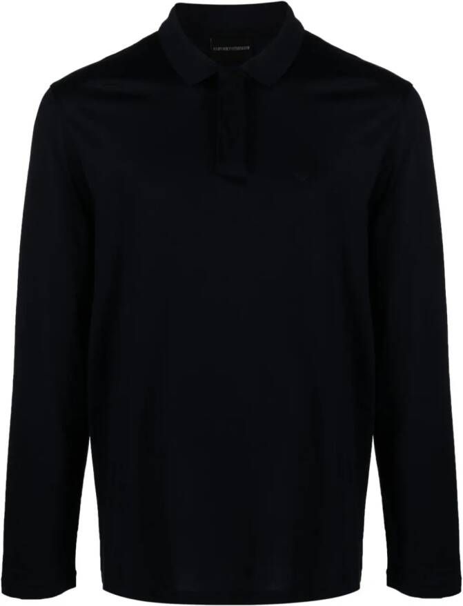 Emporio Armani Poloshirt met logo-reliëf Blauw