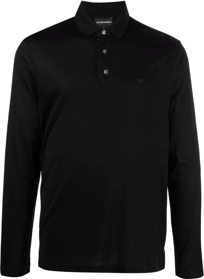 Emporio Armani Polotop met logoprint Zwart