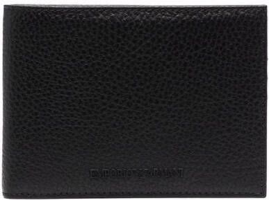 Emporio Armani Portemonnee van bewerkt leer Zwart