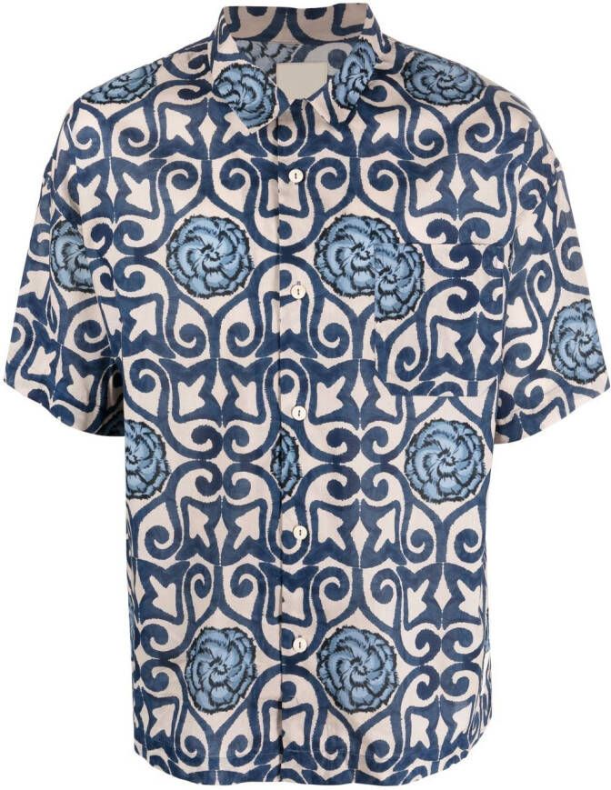 Emporio Armani Overhemd met print Beige