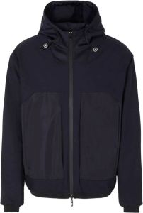 Emporio Armani reversible satin-panelled hooded jacket Zwart
