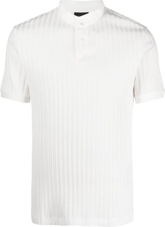 Emporio Armani Geribbeld poloshirt Wit