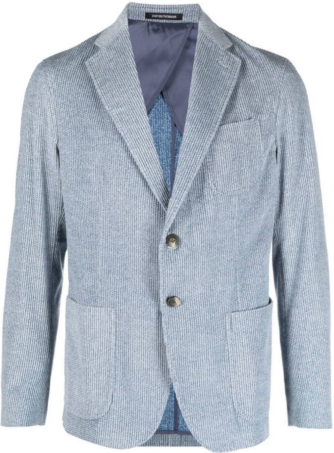 Emporio Armani Ribfluwelen blazer Blauw