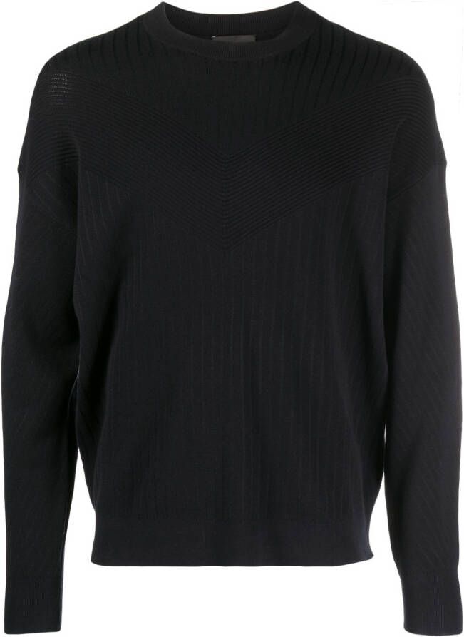 Emporio Armani Ribgebreide trui Blauw