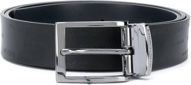 Emporio Armani Riem met vierkante gesp Zwart