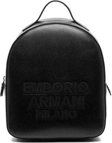 Emporio Armani Rugzak met geborduurd logo Zwart