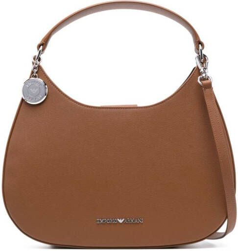 Emporio Armani Schoudertas met logoplakkaat Bruin
