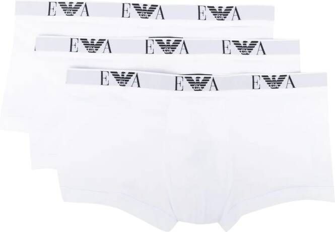 Emporio Armani Set van drie boxershorts met logo Wit