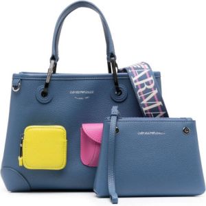 Emporio Armani Shopper met contrasterende zak Blauw