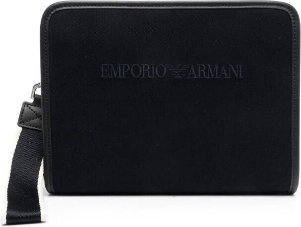 Emporio Armani Shopper met geborduurd logo Blauw