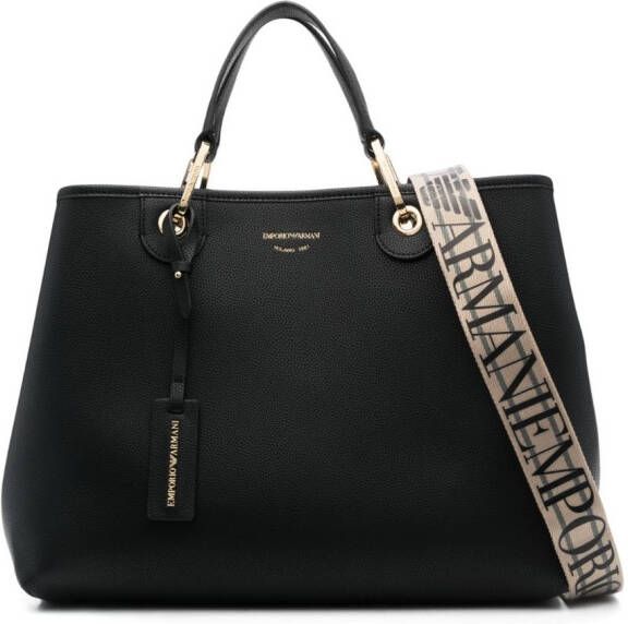 Emporio Armani Shopper met logo-reliëf Zwart