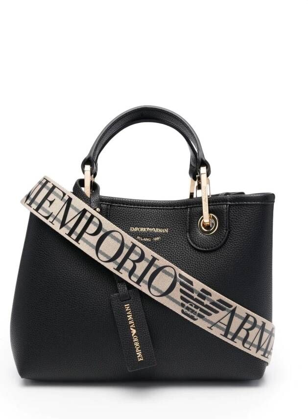 Emporio Armani Shopper met logo Zwart