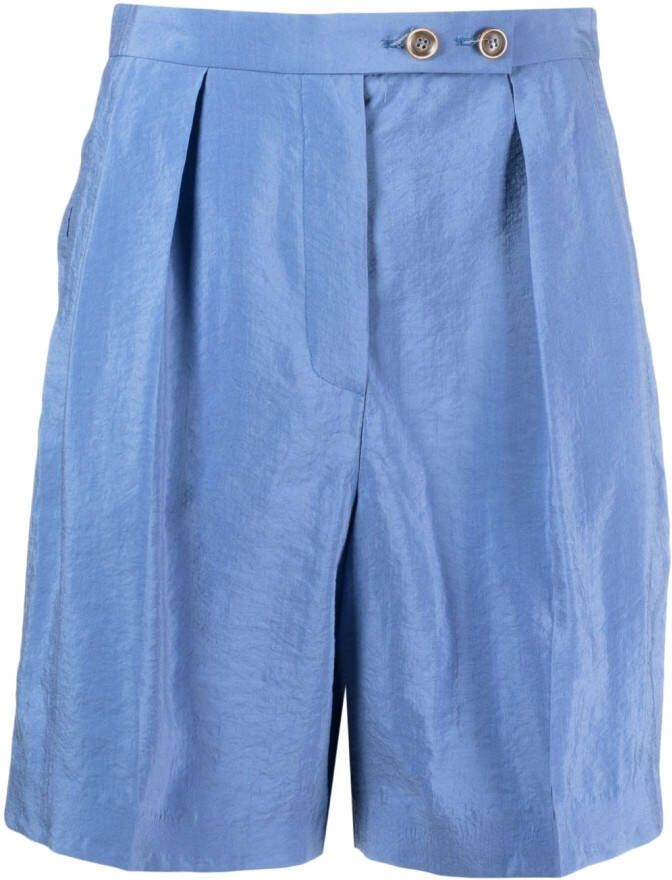 Emporio Armani Shorts van zijdemix Blauw