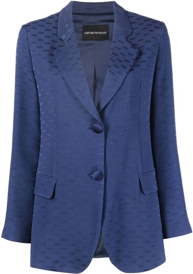 Emporio Armani Single-breasted blazer Blauw