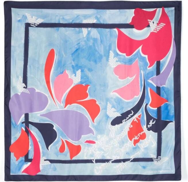 Emporio Armani Sjaal met abstracte print Blauw