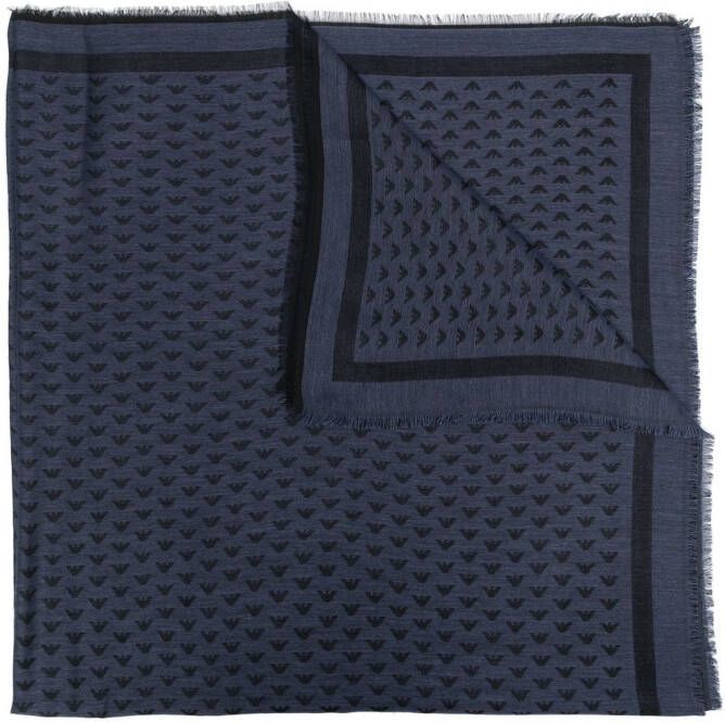 Emporio Armani Sjaal met logoprint Blauw