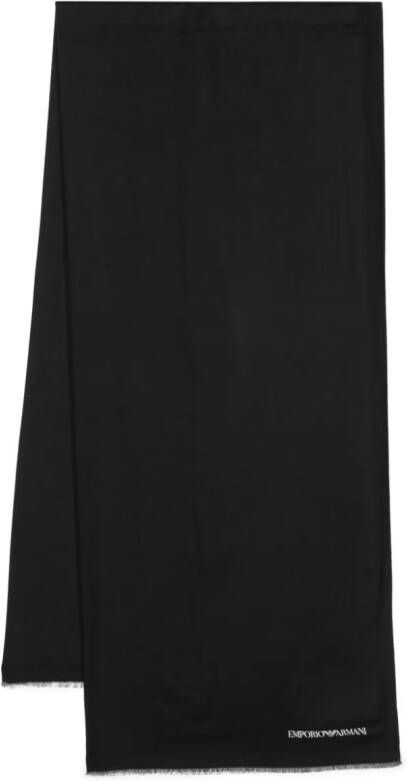 Emporio Armani Sjaal met logoprint Zwart