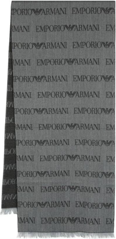 Emporio Armani Sjaal met monogram patroon Grijs