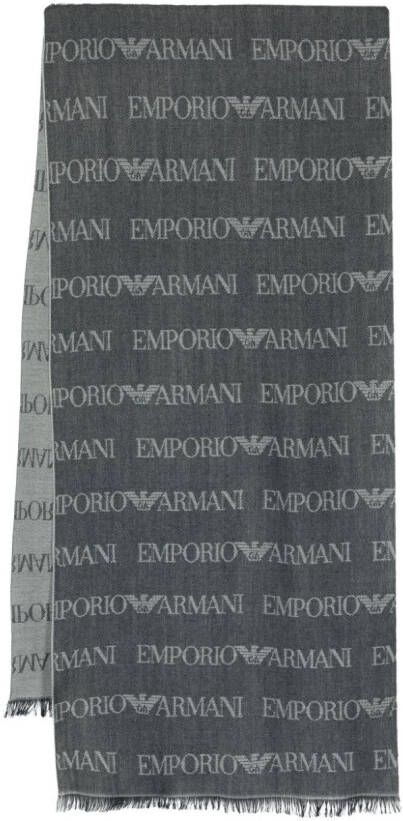 Emporio Armani Sjaal met monogram patroon Grijs