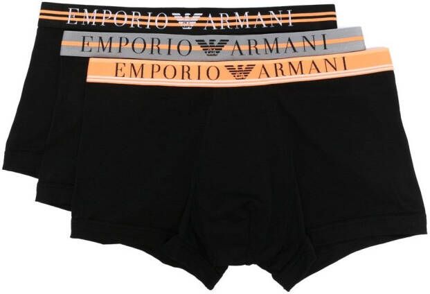 Emporio Armani Slips met print (set van drie) Zwart