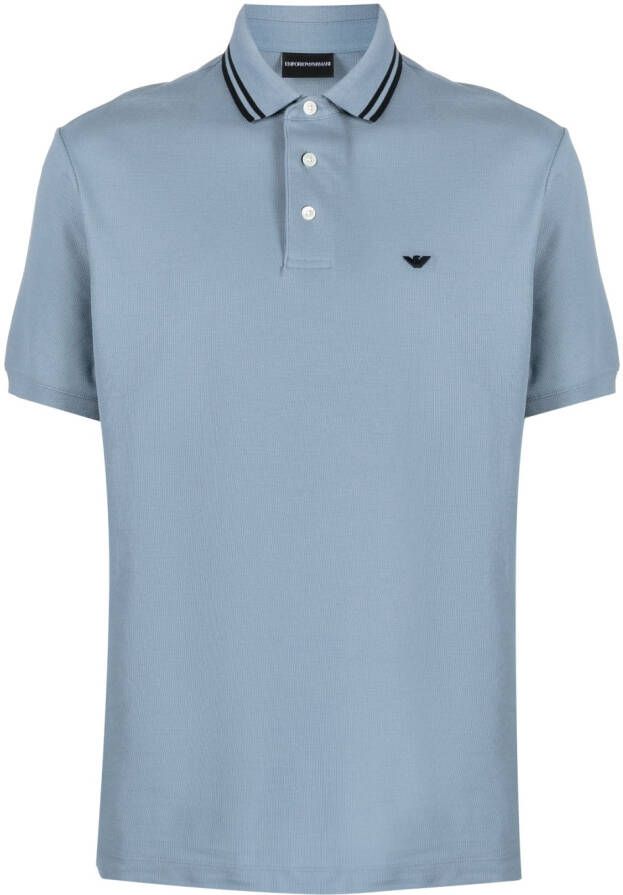 Emporio Armani Poloshirt met gestreept detail Blauw