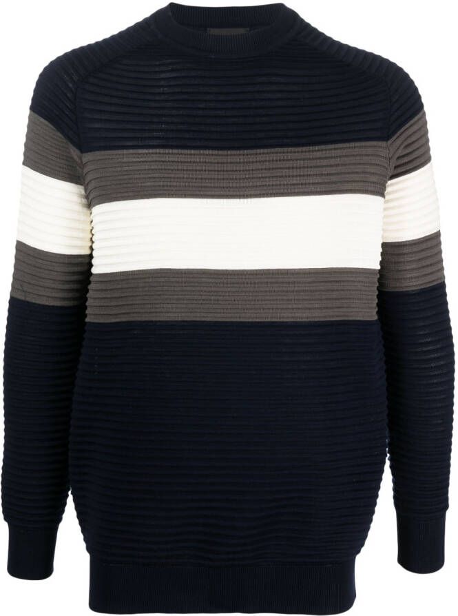 Emporio Armani Ribgebreide sweater Blauw