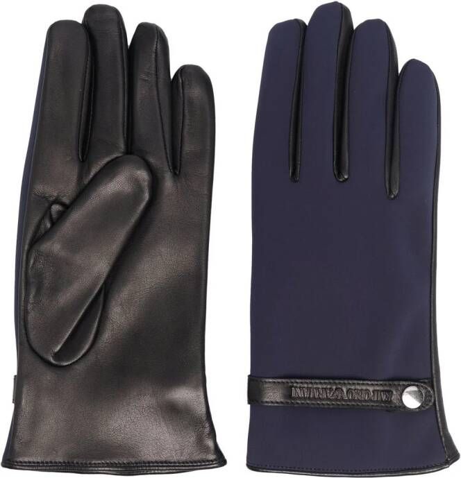 Emporio Armani Suède handschoenen Blauw