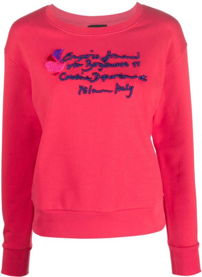 Emporio Armani Sweater met geborduurd logo Rood