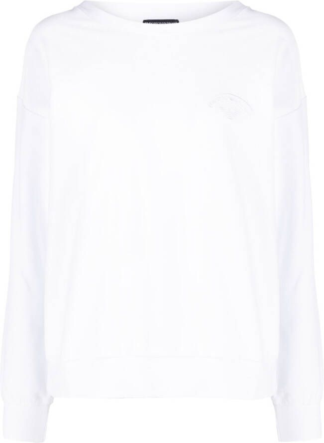 Emporio Armani Sweater met geborduurd logo Wit