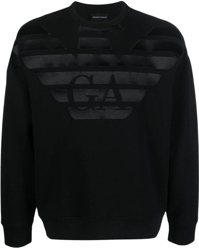 Emporio Armani Sweater met geborduurd logo Zwart