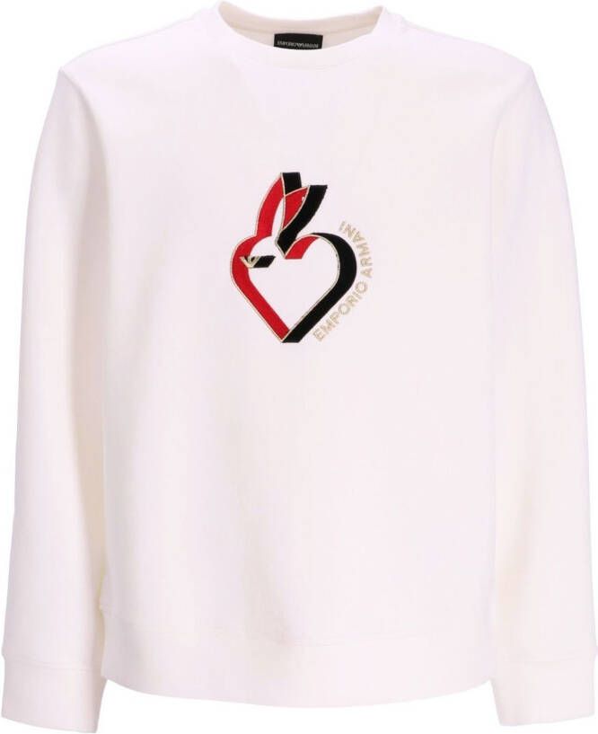 Emporio Armani Sweater met grafische print Wit