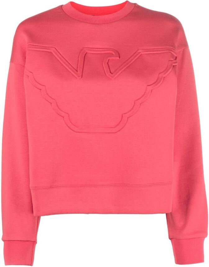 Emporio Armani Sweater met logo-reliëf Rood