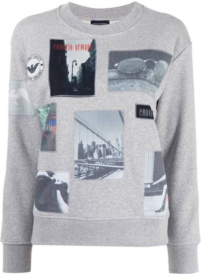 Emporio Armani Sweater met print Grijs