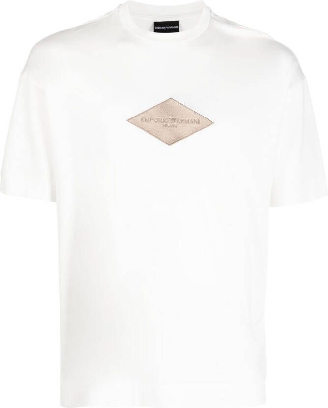 Emporio Armani T-shirt met geborduurd logo Wit