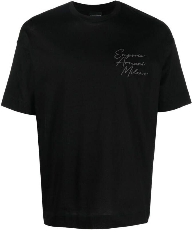 Emporio Armani T-shirt met geborduurd logo Zwart