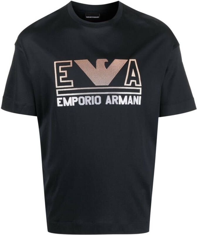 Emporio Armani T-shirt met logo Blauw