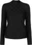 Emporio Armani T-shirt met logo jacquard Zwart - Thumbnail 1