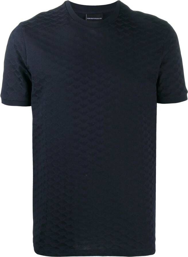 Emporio Armani T-shirt met logo reliëf Blauw