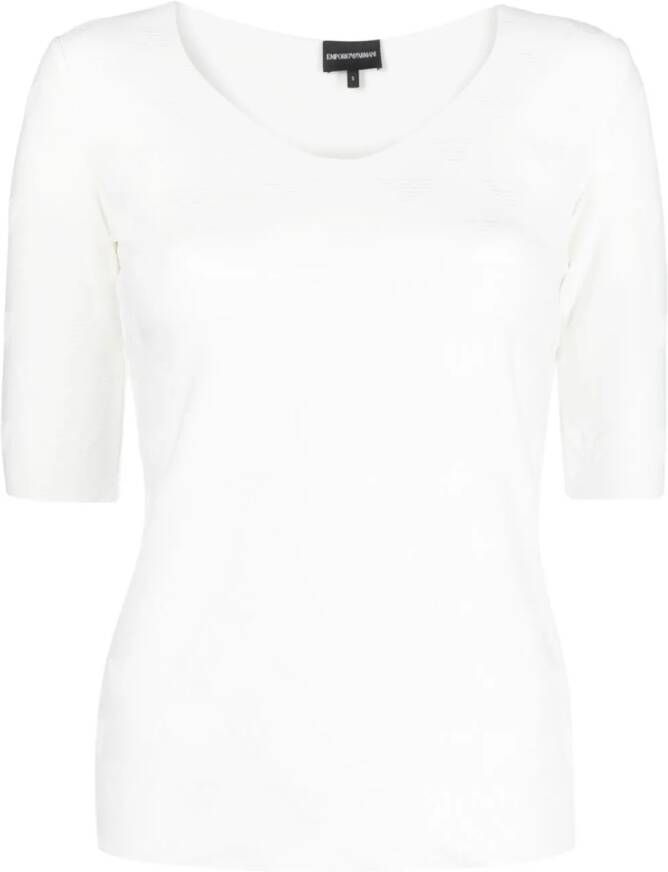 Emporio Armani T-shirt met logo-reliëf Wit