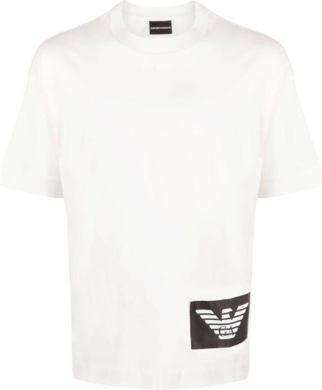 Emporio Armani T-shirt met logopatch Beige