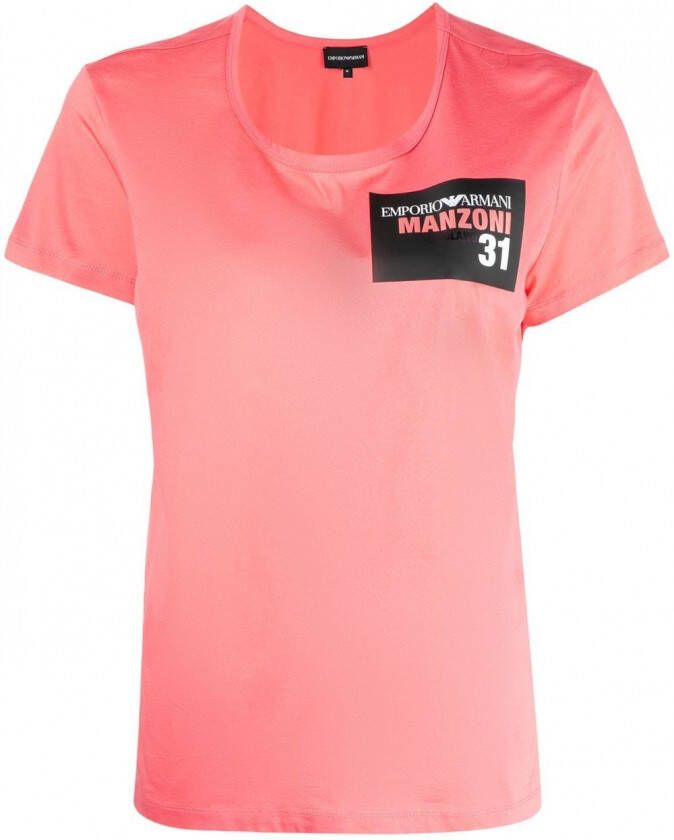 Emporio Armani T-shirt met logopatch Roze