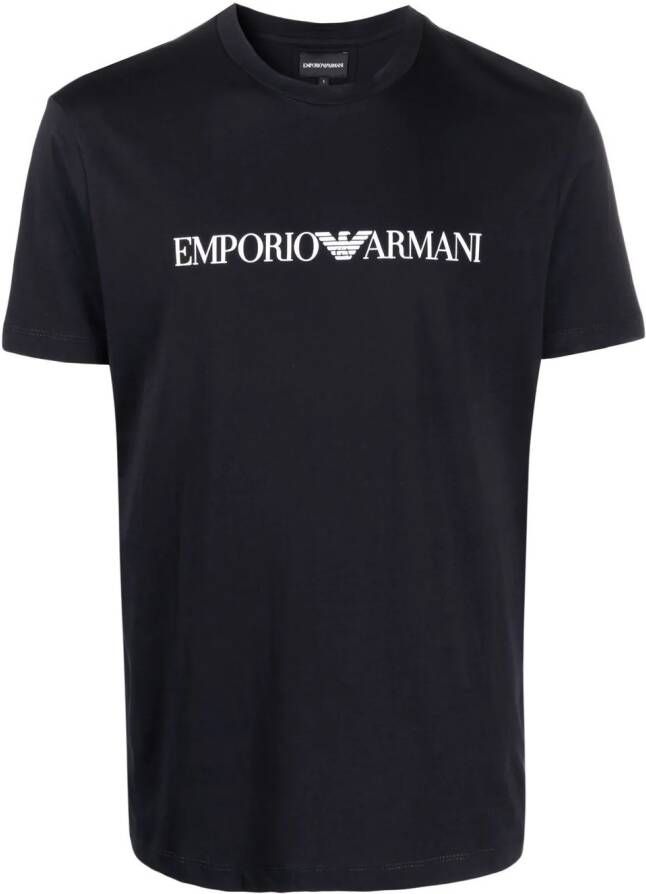 Emporio Armani T-shirt met logoprint Blauw