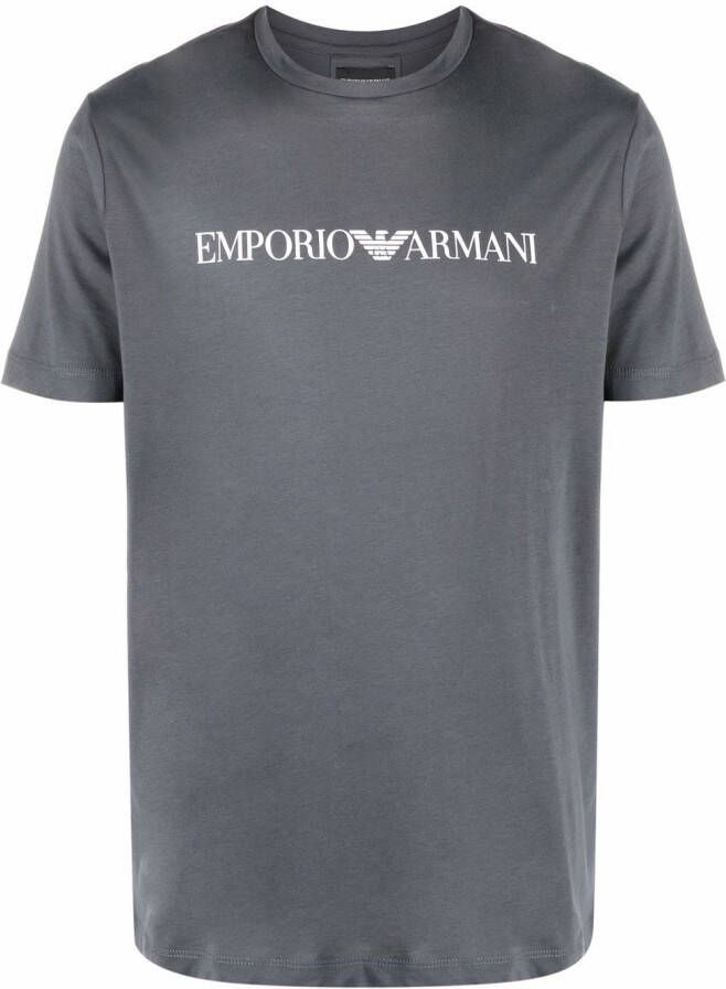 Emporio Armani T-shirt met logoprint Grijs
