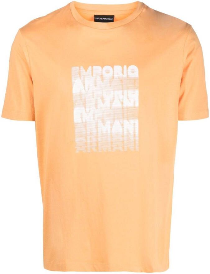 Emporio Armani T-shirt met logoprint Oranje