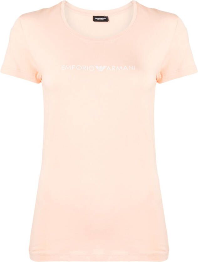 Emporio Armani T-shirt met logoprint Roze