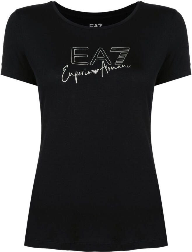 Ea7 Emporio Armani T-shirt met logoprint Zwart